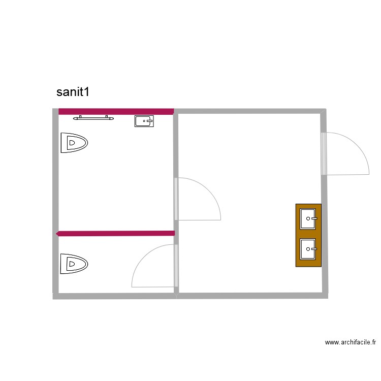 sanit 1 vide. Plan de 0 pièce et 0 m2