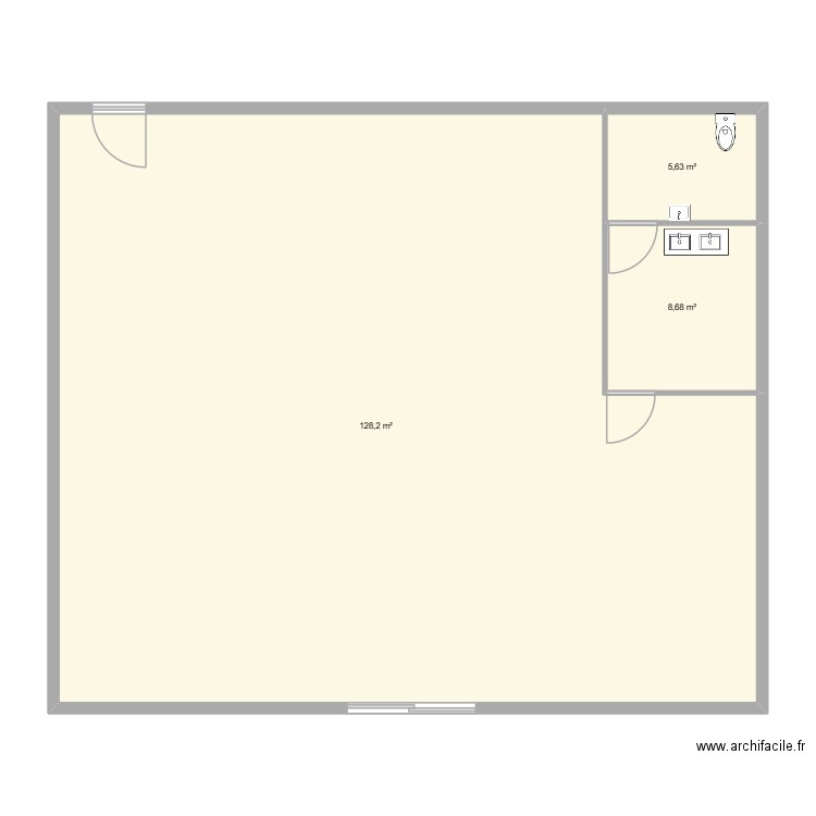 Mondeville 1. Plan de 3 pièces et 143 m2