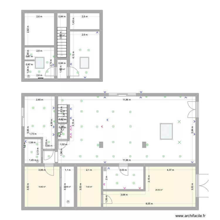 Matibou RDC & RDC+1 Electricit&eacute;. Plan de 15 Pièces et 167 m²