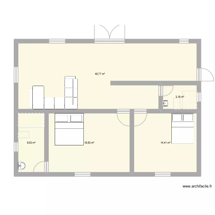 YOUNES. Plan de 5  et 83 m²