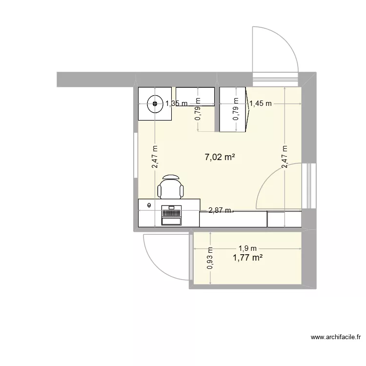 Salle de Bain Hautefage 22. Plan de 2 et 9 m² Salle de Bain Hautefage 22. Plan de 2 et 9 m²