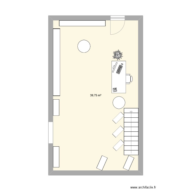 Situation 5. Plan de 1 pièce et 40 m2