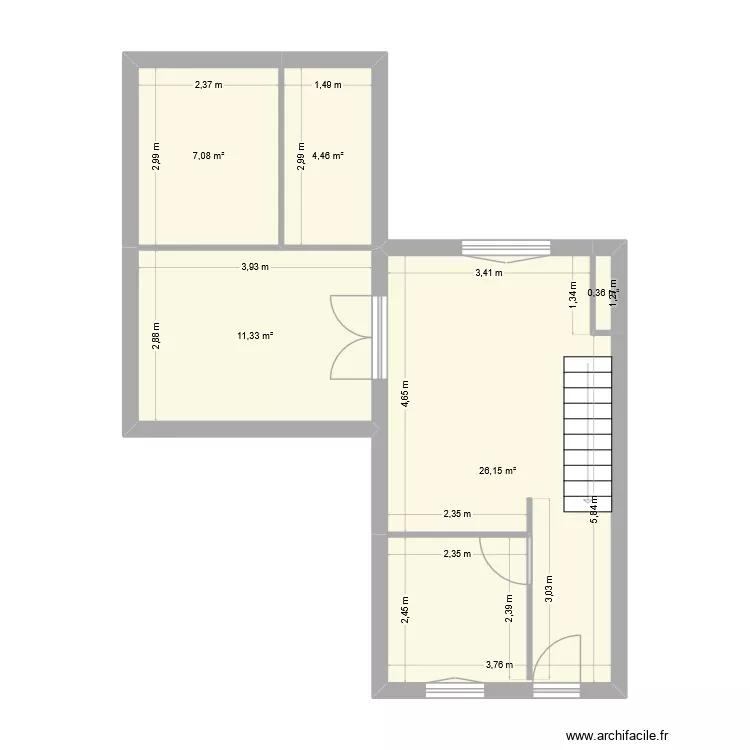 gouly. Plan de 5  et 49 m²