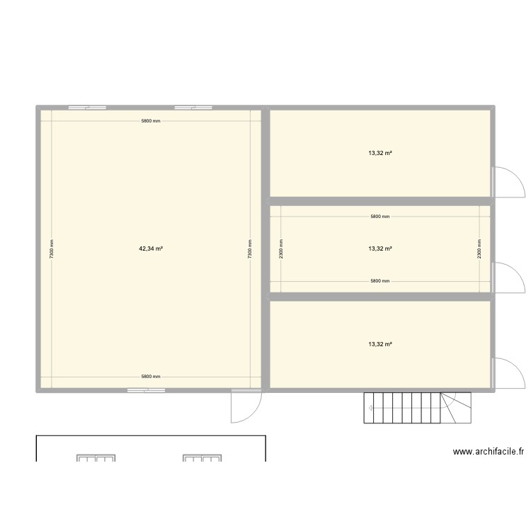 Bungalows Momense. Plan de 6 pièces et 123 m2