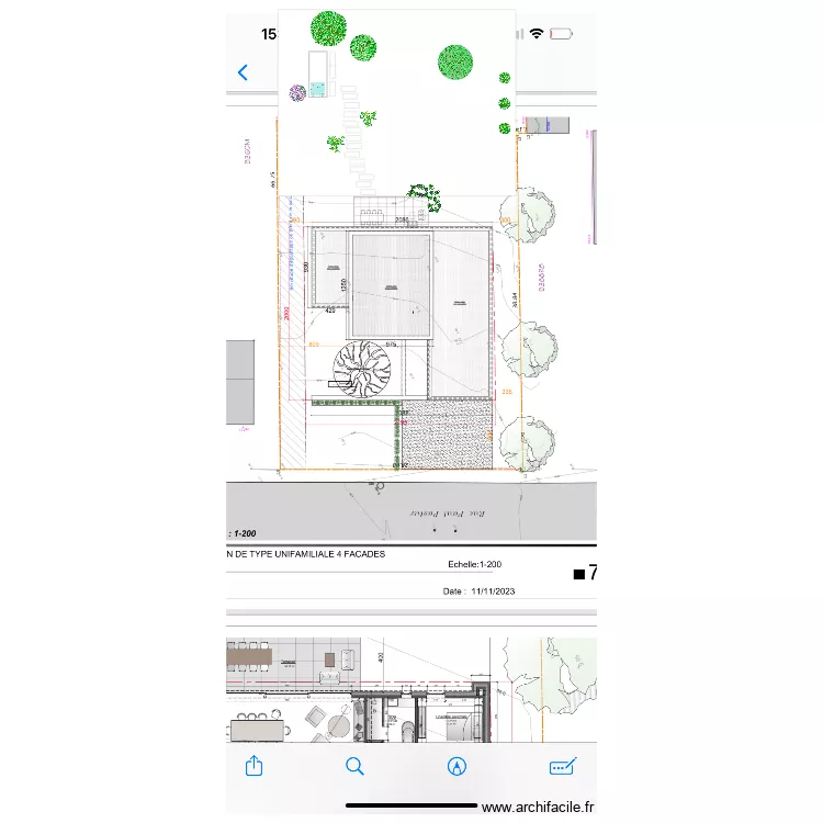 jardin maison. Plan de 