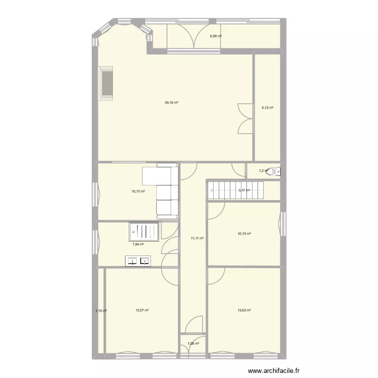 castel elec. Plan de 13 pièces et 125 m²