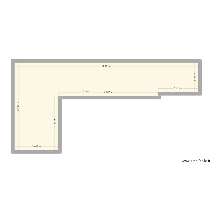 Vittefleur. Plan de 1 pièce et 50 m2