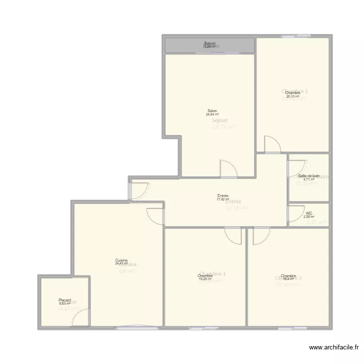 Longchamps Existant. Plan de 