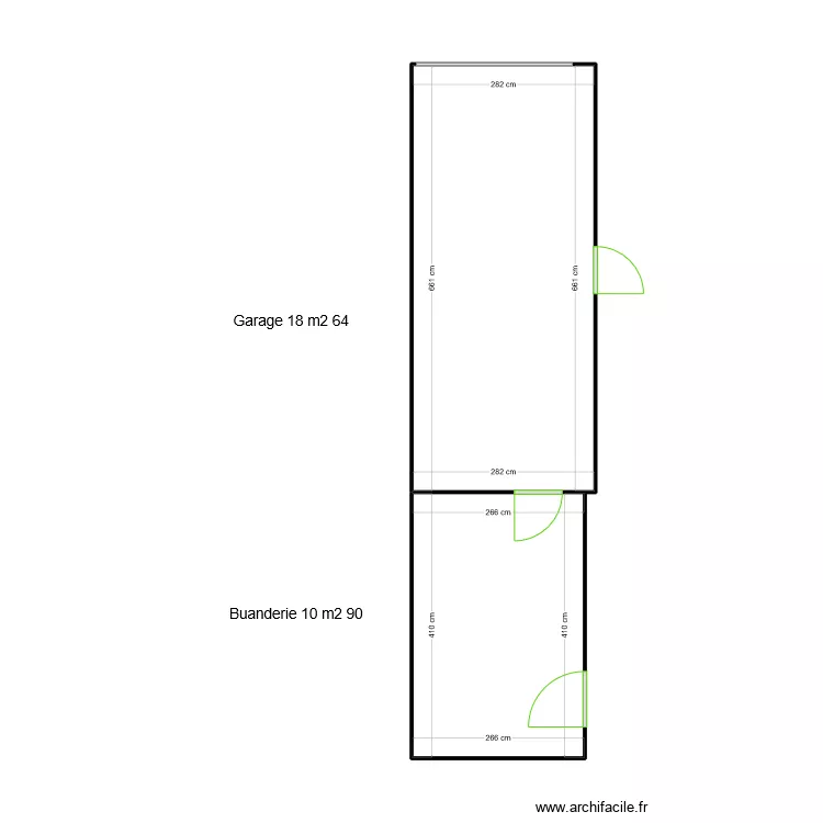 Garage Buanderie. Plan de 