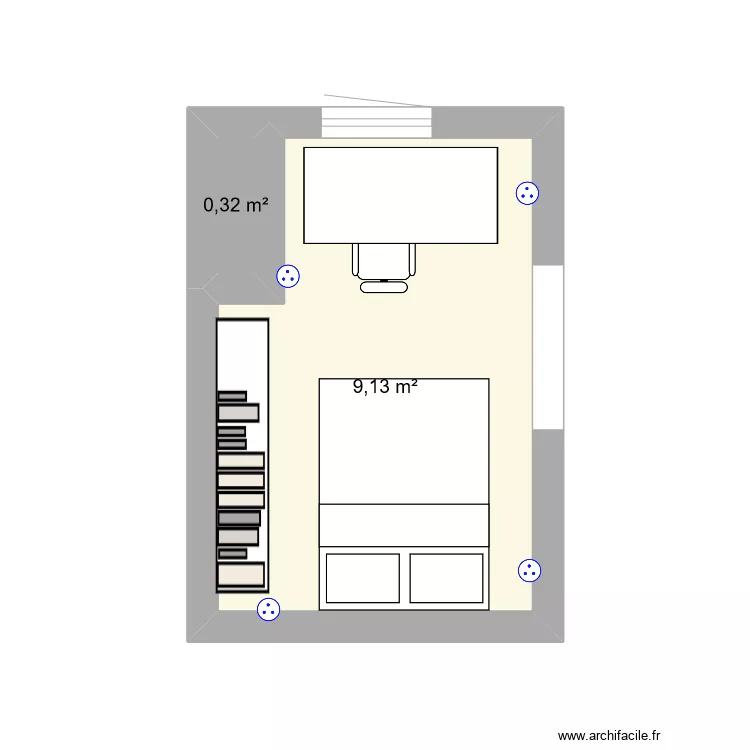 Chambre 2. Plan de 