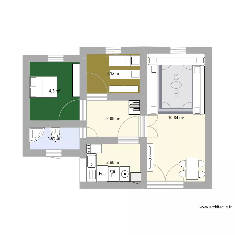 PLAN INARA 1. Plan de 6  et 26 m²