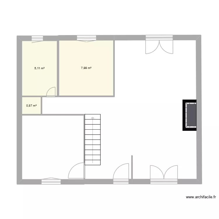 Coudray. Plan de 3  et 14 m²