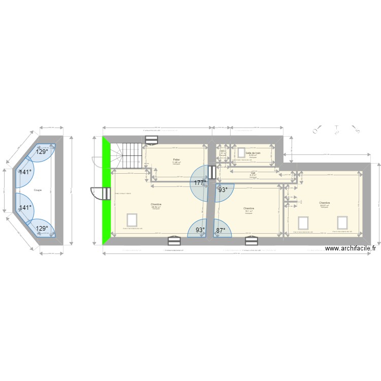 ML24005938. Plan de 18 pièces et 213 m2