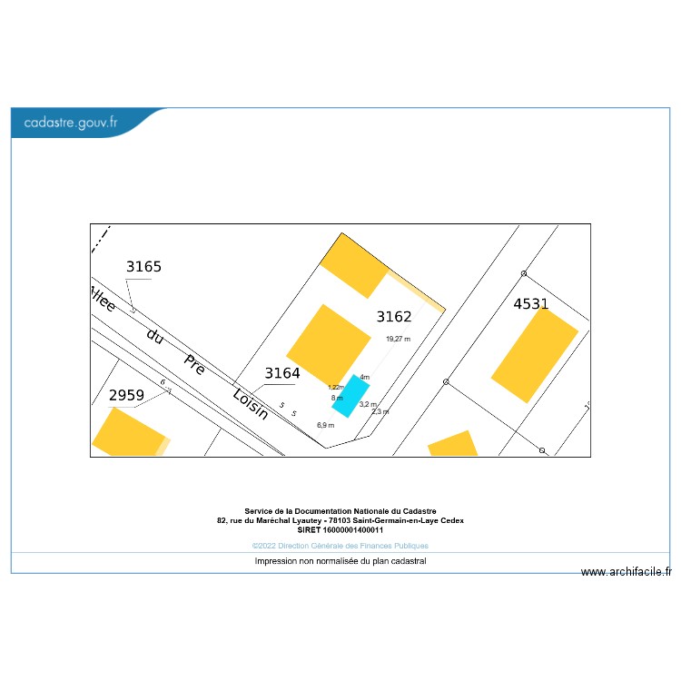 DPC2 - PLAN DE MASSE RECTIFIE. Plan de 0 pièce et 0 m2