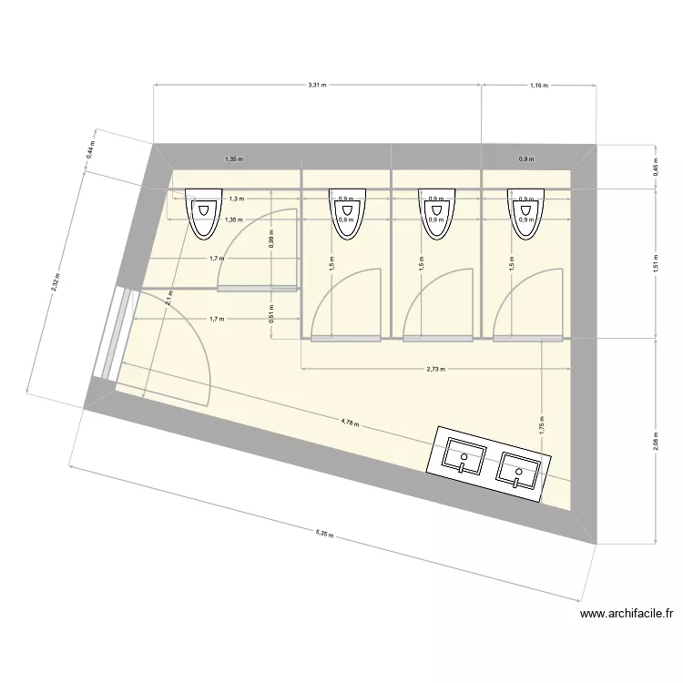 Boulognes. Plan de 8 et 12 m² Boulognes. Plan de 8 et 12 m²