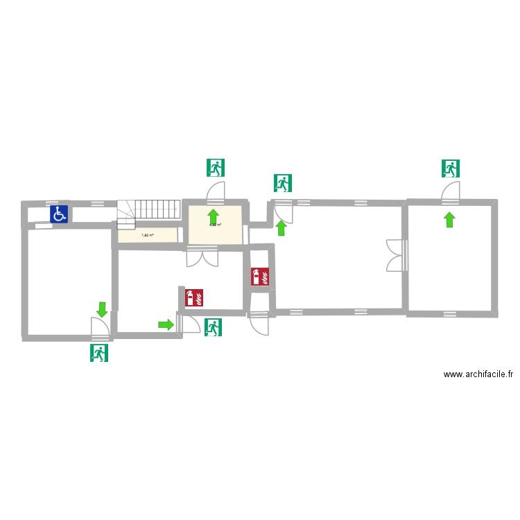 Plan Bar. Plan de 2 pièces et 6 m2