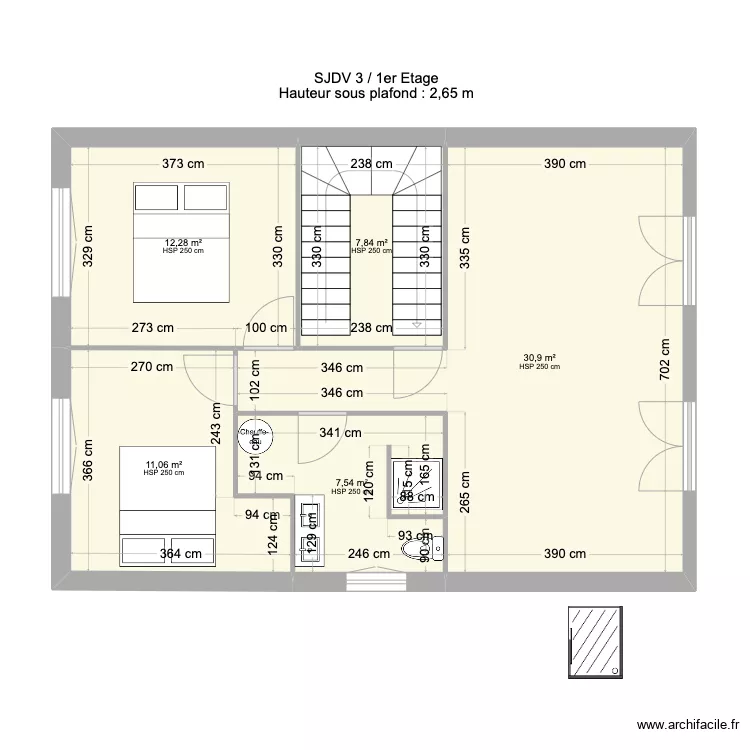 SJDV3 1 etage V1. Plan de 