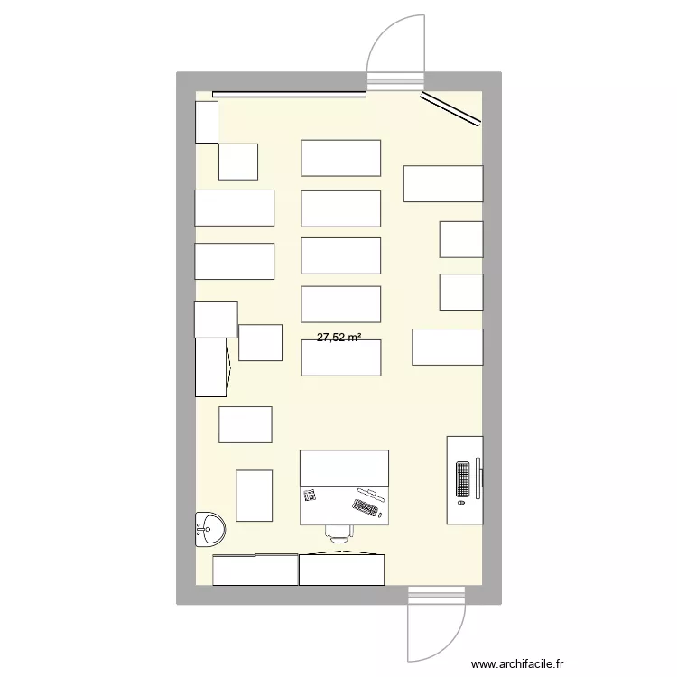Salle de classe Saint-Amarin. Plan de 1 et 28 m² Salle de classe Saint-Amarin. Plan de 1 et 28 m²