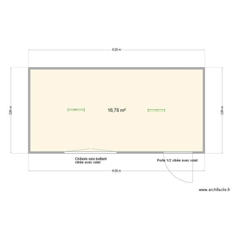 Elec La louvière. Plan de 1 pièce et 17 m2