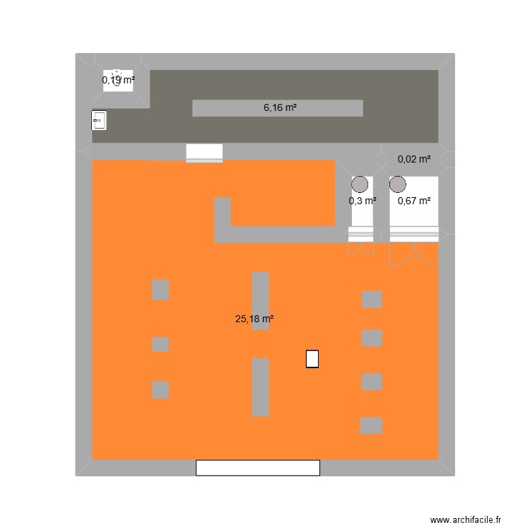 FOOT KORNER CARRE SENART. Plan de 6 pièces et 33 m2