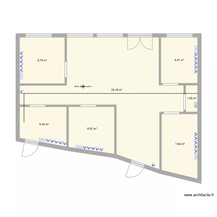 st denis. Plan de 7 Pièces et 66 m² st denis. Plan de 7 Pièces et 66 m²