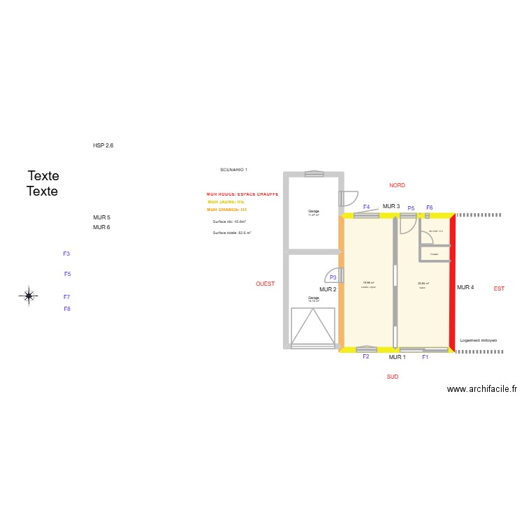 TRICOT_ Scénario 3. Plan de 9 pièces et 108 m2