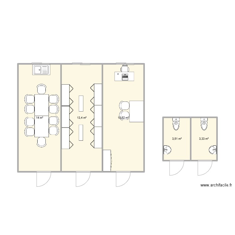 PAILLIASSEUR FRERES CHANTIER CHAPONNAY. Plan de 5 pièces et 48 m2