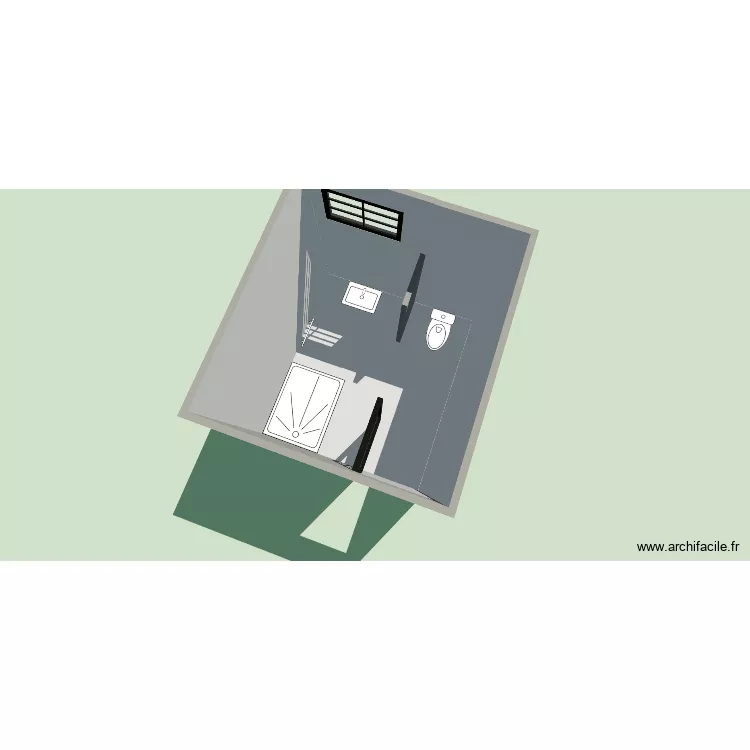 salle de bain ss. Plan de 1  et 7 m²