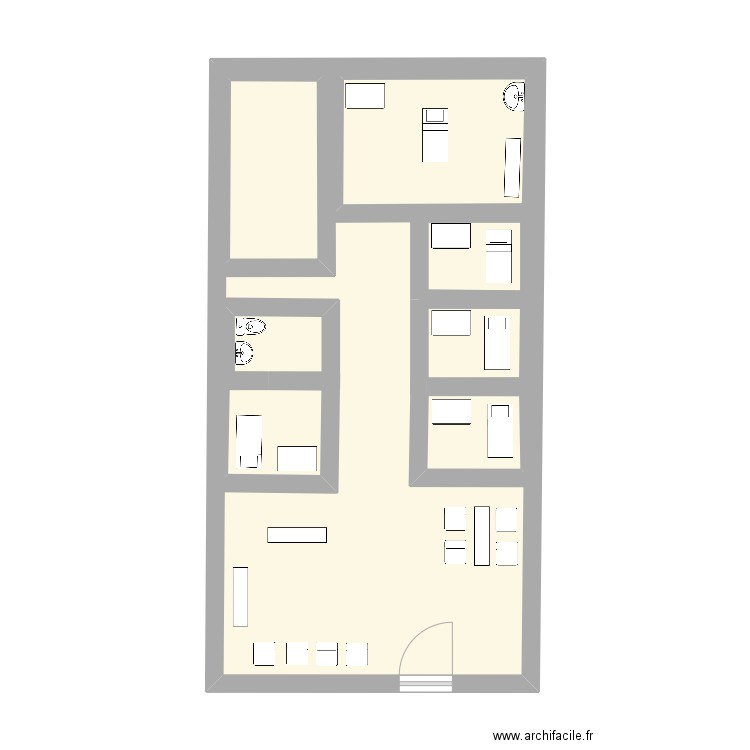 Plan Marcel Sembat . Plan de 6 pièces et 53 m2