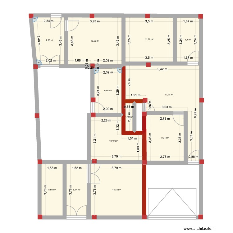 mednin_2. Plan de 12 pièces et 111 m2