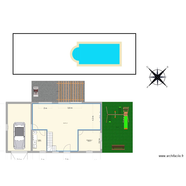 plan leo 2. Plan de 13 pièces et 266 m2