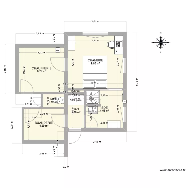 GARAGE. Plan de 7  et 29 m²