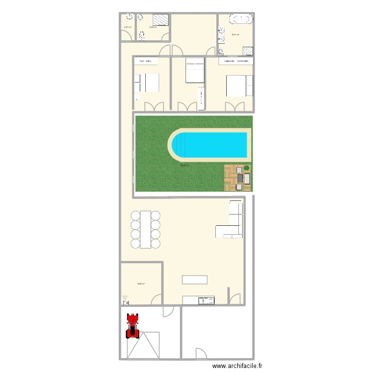 JERI3. Plan de 5 pièces et 149 m2