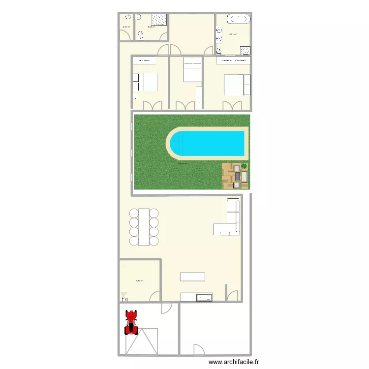 JERI3. Plan de 5 pièces et 149 m²