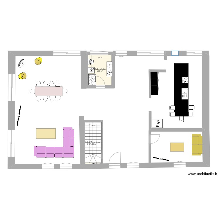 Maison Ecuelles Version 01042025. Plan de 2 pièces et 11 m2