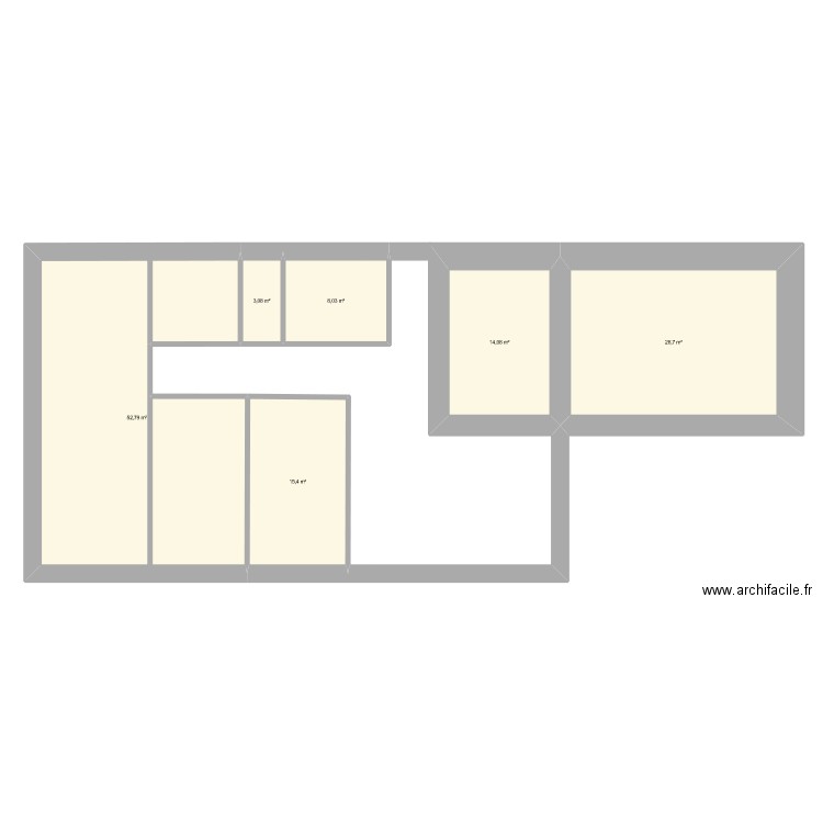 agrandissement Arnaud. Plan de 6 pièces et 122 m2