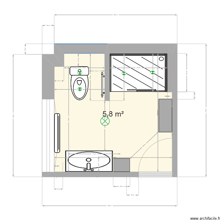 PROJET SALLE DE BAIN10. Plan de 0 pièce et 0 m2
