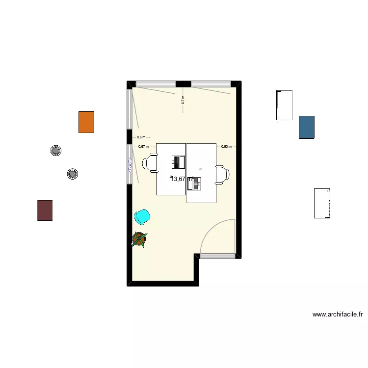 bureau C & K V4. Plan de 1 et 14 m² bureau C & K V4. Plan de 1 et 14 m²