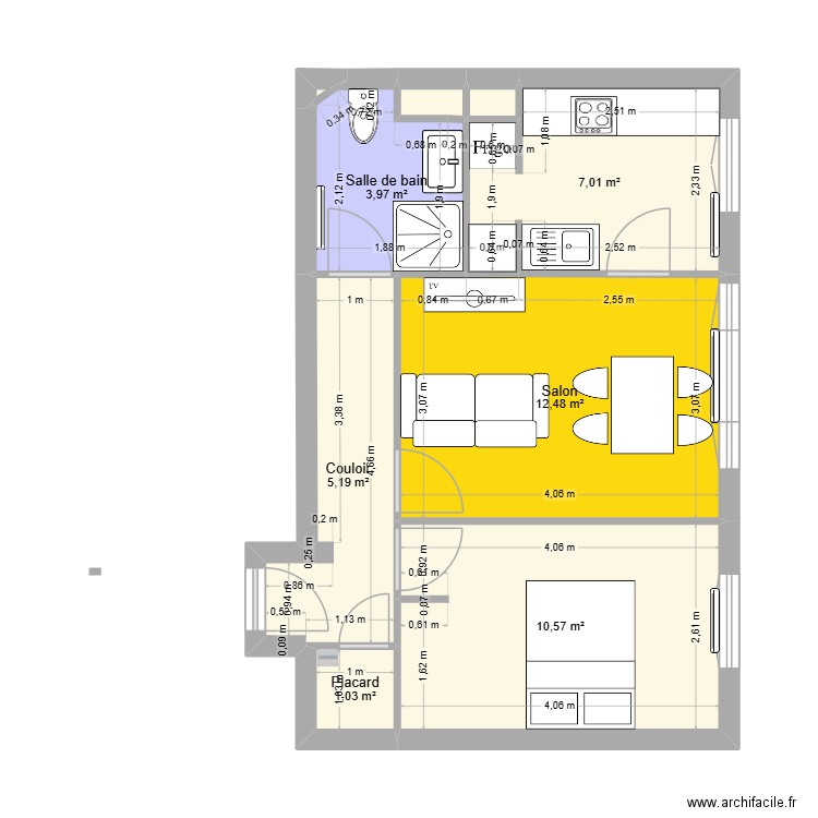 IG 2. Plan de 9 pièces et 41 m2