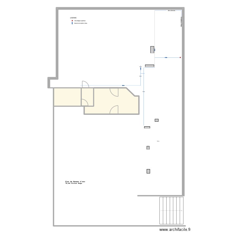78, victor hugo. Plan de 3 pièces et 27 m2