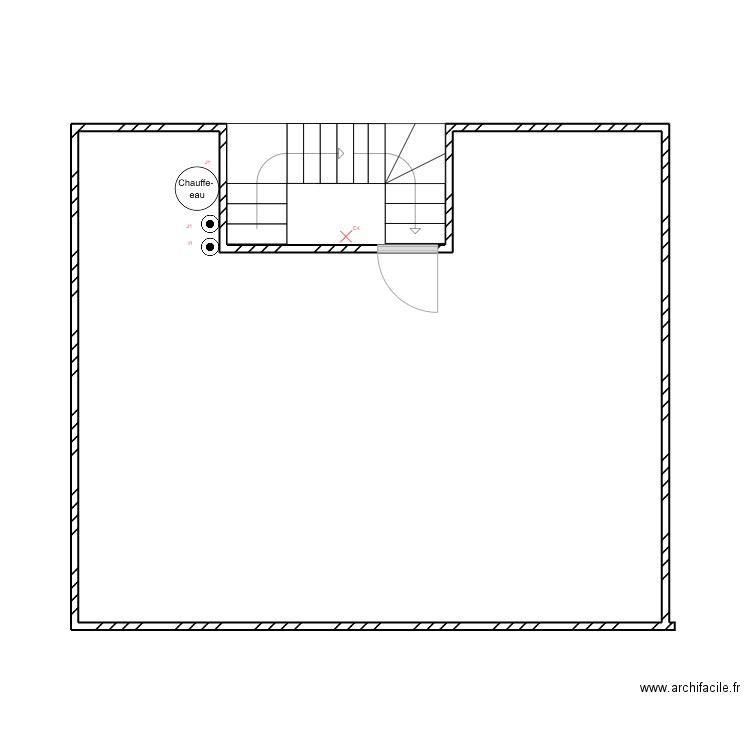 Grenier. Plan de 1 pièce et 44 m2