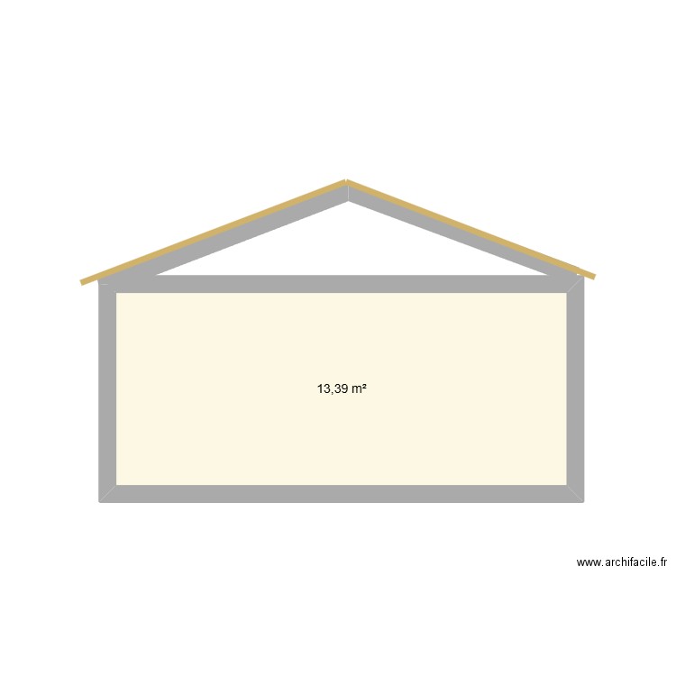 côté droit. Plan de 1 pièce et 13 m2
