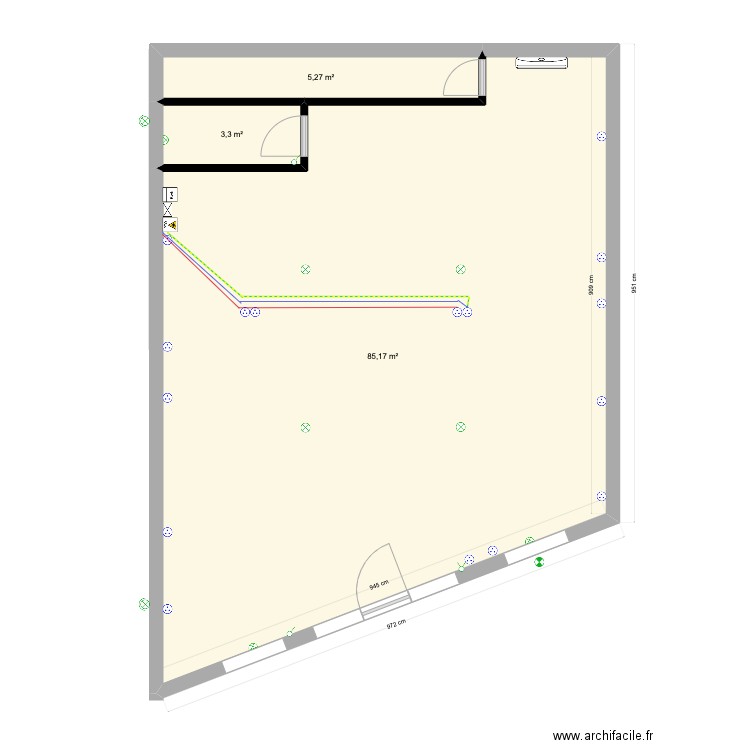 leduc. Plan de 4 pièces et 114 m2