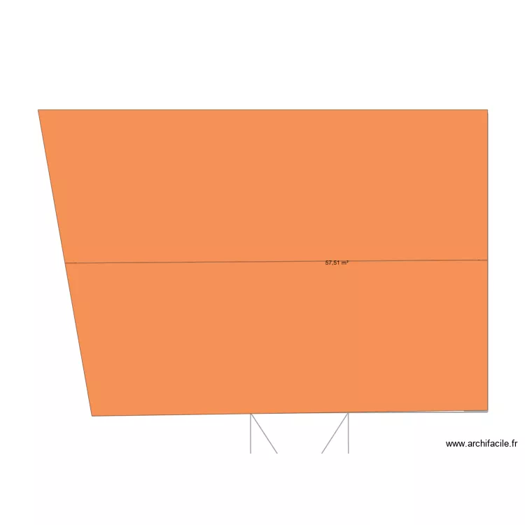 Toiture. Plan de 1 Pièce et 58 m²