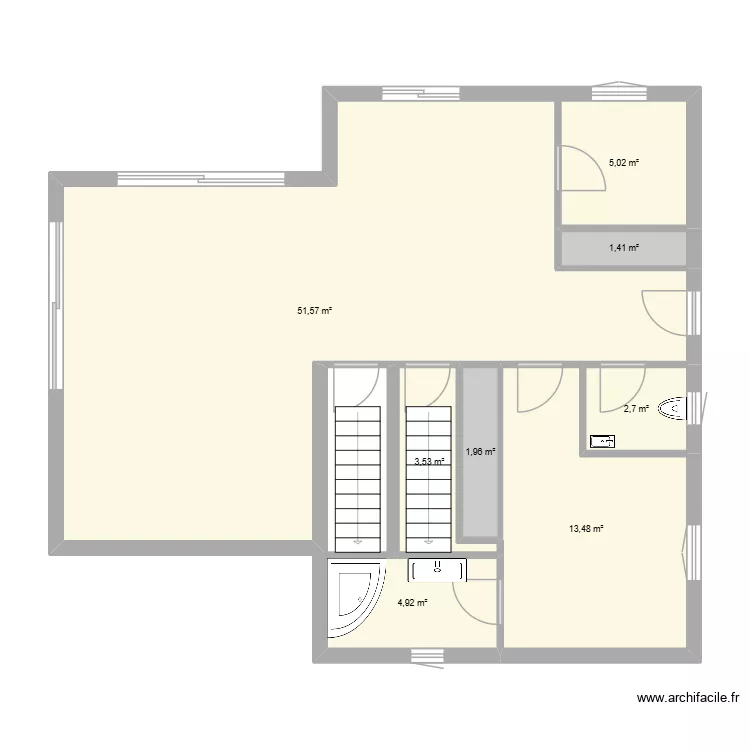 rdc nouvelle maison. Plan de 8  et 85 m²