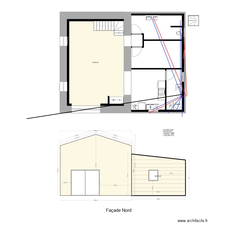 plan alim eau eau log 2. Plan de 5 pièces et 102 m2