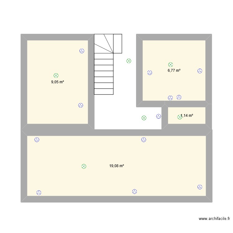 Angerville 24 RC. Plan de 4 pièces et 36 m2