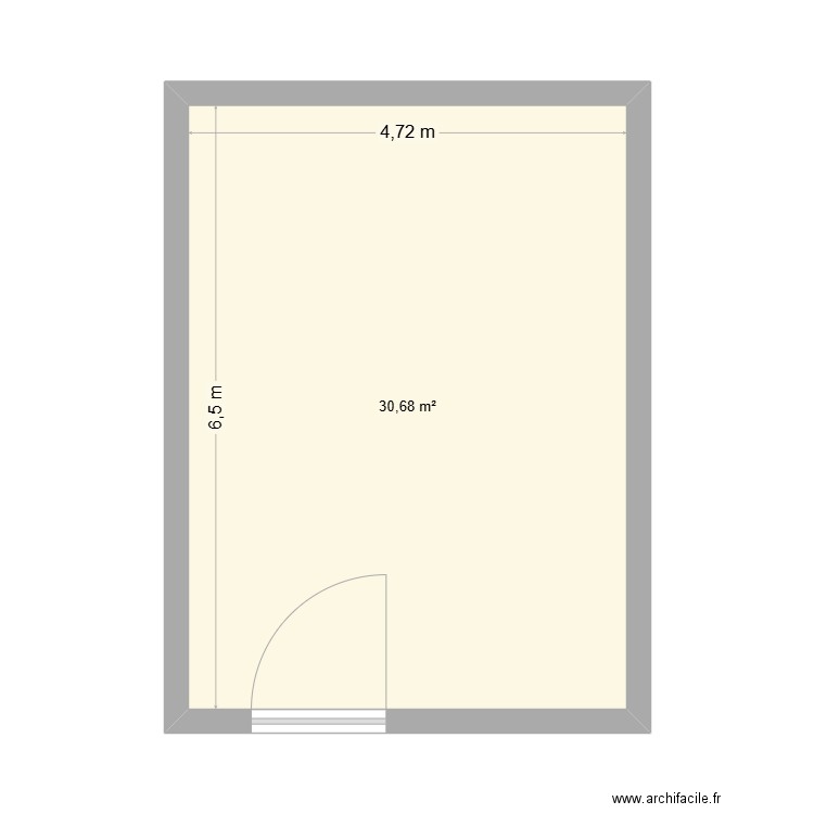 chbcgt. Plan de 1 pièce et 31 m2
