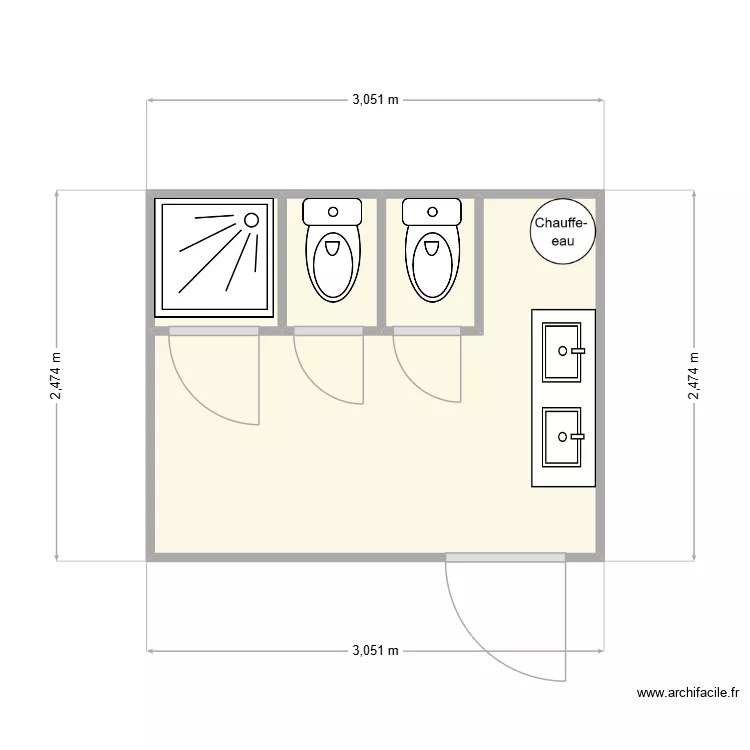 GCC CHANTIER LYON 3. Plan de 4  et 7 m²