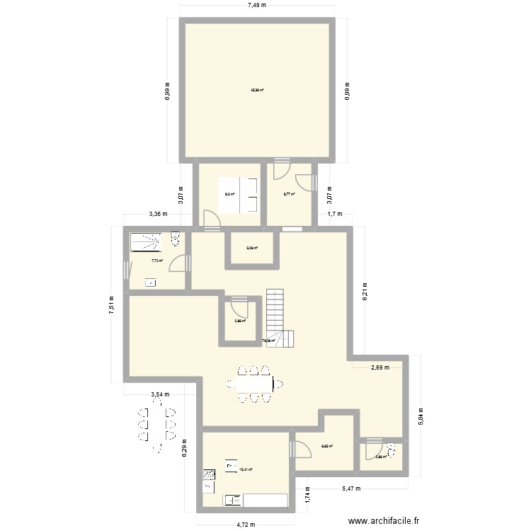 plan1. Plan de 10 pièces et 180 m2